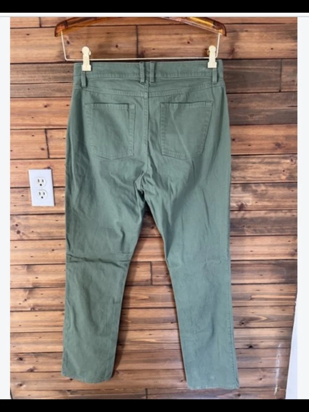 L.L Bean Beanflex straight leg favorite fit olive green jeans size 8 - Picture 2 of 6